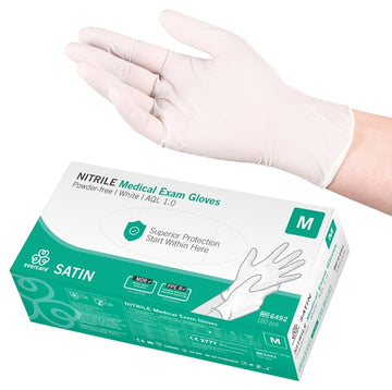 M Vit nitrilhandske Evercare Satin 150 st