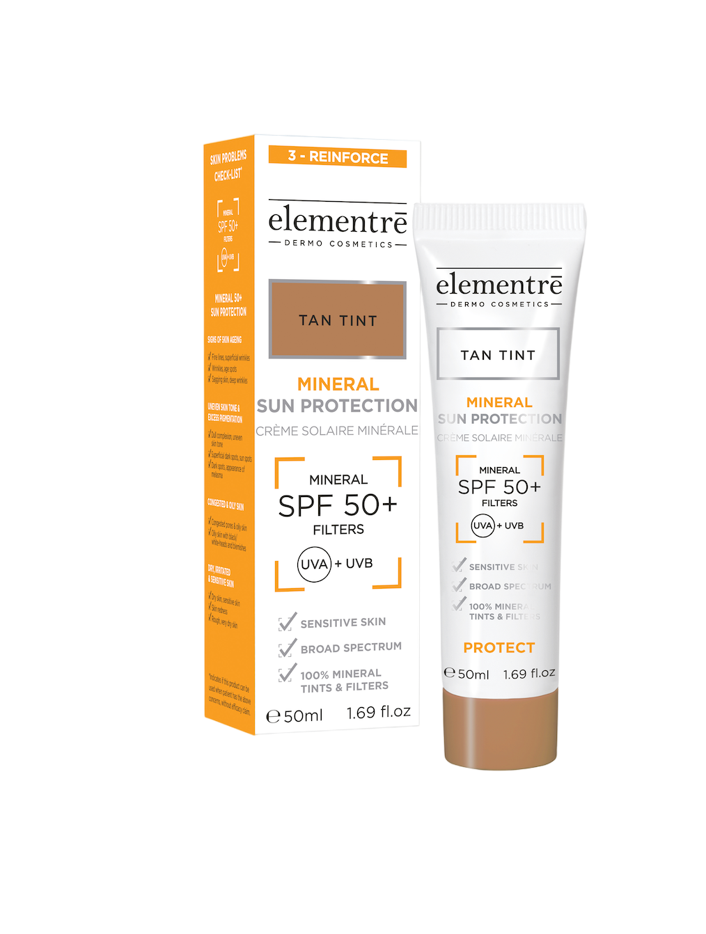 ELEMENTRE MINERAL SUN PROTECTION SPF50+ TAN - 50ML