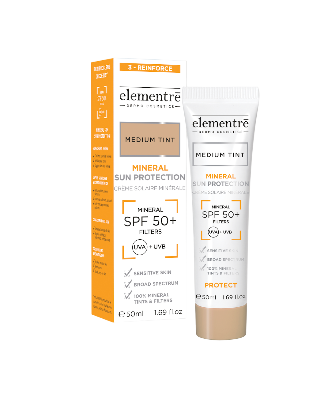 ELEMENTRE MINERAL SUN PROTECTION SPF50+MEDIUM 50ML